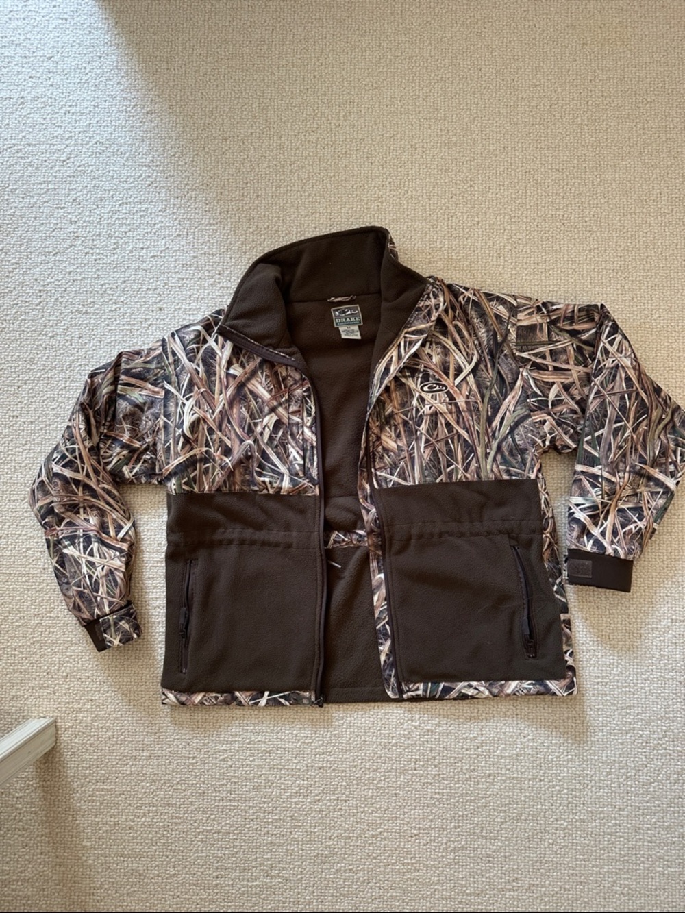 Drake Waterfowl Marsh Camo Men's Field Jacket - Brown/Green
